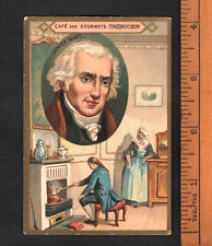 James Watt Inventor Rare French Coffee Trade Card Circa 1900 Scotland Steam picture