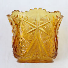 Vintage Kemper Vase Honey Amber Color Starburst with Sawtooth Rim Decorative picture