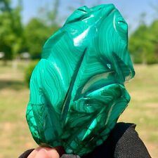 172G  Rare Natural Malachite quartz hand Carved frog Crystal Healing picture