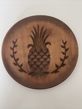 VTG DILLON Carvings WOODEN ART MOLD BUTTER Pineapple COOKIE PRESS Signed 1982 picture