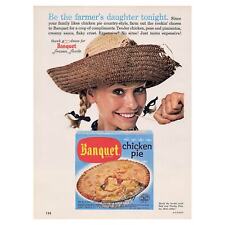 Banquet Chicken Pot Pie Frozen Food Vintage Magazine Print Ad Blond Woman 1965 picture
