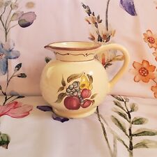 Home Around the Orchard Stoneware Fruit Brown Trim Large Beverage Water Pitcher picture
