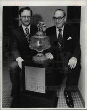 1976 Press Photo James Flannery and Don Miller with Waterford football trophy picture