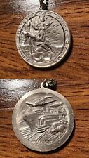 Vintage St Christopher medal sterling silver double sided picture