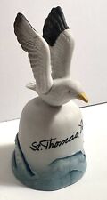Vintage Souvenir St Thomas US Virgin Islands Ceramic Bell Seagull Over The Ocean picture