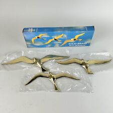 Vintage Solid Brass Seagulls in Flight Hanging Set of 3 MCM Mid-Century Modern picture