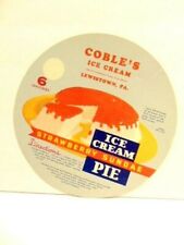 older round paper ice cream label: Coble's Ice Cream, Lewistown, PA picture