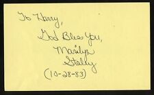 Marilyn Staley signed autograph auto 3x5 Cut American Actress on The Stuff picture
