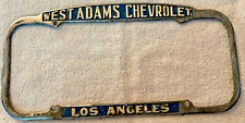 Vintage 1950s West Adams Chevrolet Dealer Los Angeles license plate frame Chevy picture