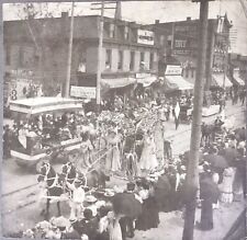1890’s Vintage Parade Downtown Galion Ohio CABINET CARD PHOTO Antique picture