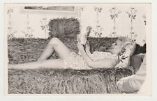 Pretty Attractive Young Woman Leggy Legs Long Hair Unusual Snapshot Old Photo picture