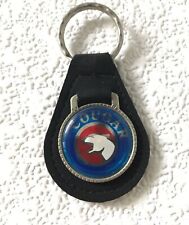 Vintage Keychain MERCURY COUGAR Logo Car Key Fob Ring FAUX SUEDE LEATHER & METAL picture