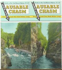 1940's early 50's Ausable Chasm New York Lake Champlain vintage brochure map b picture