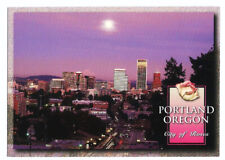 Portland Oregon OR Postcard Skyline Moon picture