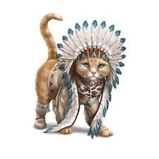 Limited Edition The Bradford Exchange Chief Runs With Paws Cat Figurine Native picture