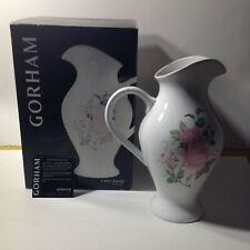 Gorham Vintage Lady Anne Art Nouveau Pitcher Ceramic Floral Rare Vase 60oz 76694 picture