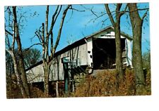 Vintage Parke County Indiana Mansfield Covered Bridge Unposted Postcard #320 picture