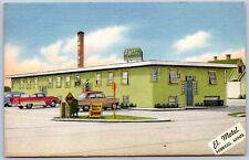 Postcard MN Hibbing Minnesota EL Motel Cabins Cafe Iron Ore Capital Linen A97 picture