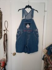 Vtg 90’s Mickey Mouse XL Jean Overalls Disney Store Shorts Embroidered picture