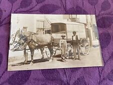 @1910 delivery men w/Crystal Spring Dairy  horse drawn wagon real photo postcard picture