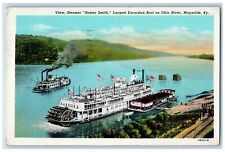 1948 Steamer Homer Smith Largest Excursion Boat Ohio River Maysville KY Postcard picture