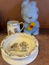 Vintage Baby Boy Cup, Dish & Stuffed Rabbit  picture
