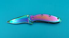 Kershaw Chive Rainbow 1600VIB Assisted Plain Edge Pocket Knife *BENT BLADE TIP* picture