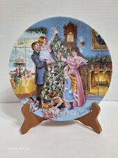 Vintage Trimming the Tree Decorative Plate by Stewart Sherwood Limited Edition picture
