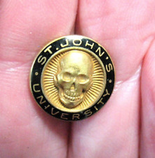 10K GOLD FILLED ST JOHNS UNIVERSITY SKULL & CIRCLE HONOR SOCIETY LAPEL PIN picture