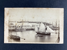 England, Ramsgate, View in the Harbour, Vintage CDV Albumen Print Vintage cdv al picture