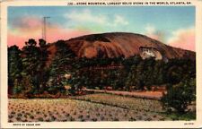 Stone Mountain GA Largest Solid Stone in the World Atlanta Georgia 1948 Postcard picture