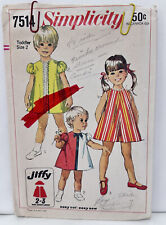 Cut Vintage Simplicity Sewing Pattern 7514 Girls Toddler Dress Size 2 Year: 1967 picture
