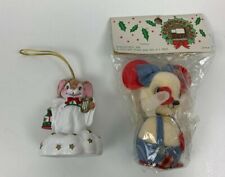 A Christmas Place Mouse Ornament Japan Musical Angel Mice Vintage Holiday NEW picture