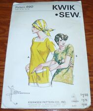 Vintage Kwik Sew Pattern #690 Ladies Square Neckline Shirt Sizes 14-20 Uncut picture