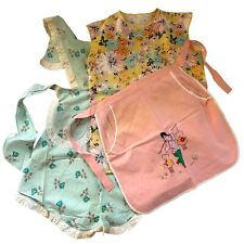 Vintage Lot Apron 1930s Pinafore 40s Embroidered Tie Back 70s Floral Housecoat picture