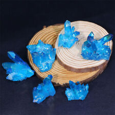 80-100g Blue Aura Crystal Electroplate Titanium Quartz Cluster VUG Specimen 1PC picture