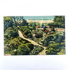 Postcard Louisiana Alexandria LA City Park Rock Garden 1944 Posted Linen picture