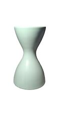 Vintage Mid Century Romanian Light Green Hourglass Ceramic Vase Old Pottery picture