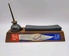 Vintage W. R. Case Knife Sharpening Stone with Oil Can Countertop Store Display picture