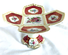 Antique Camille Naudot Porcelain Cookies Candy Footed Plate Dish Pre WW2 France picture