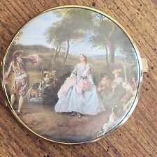 Vintage Double Mirror Compact with Renaissance Romance Scene West Germany 3