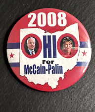 2008 OHIO FOR MCCAIN - PALIN US PRESIDENTIAL CAMPAIGN PIN BUTTON 3