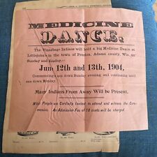 VTG 1904 Preston Wisconsin Dells Winnebago Indian Medicine Dance Bill Adams WI picture