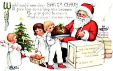 c1910s Christmas Santa Clause Xmas Gift Presents Mail Postal Baby Postcard A196 picture