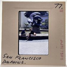 Vintage 70s 35mm Slide San Francisco CA Dolphin Statue At Science Building #2 picture