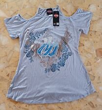 NWT Harley Davidson Ladies Gray Feminine T-shirt Size Small with Rhinestones picture