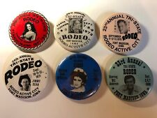 6 Vintage 70s/80s Tri State Rodeo Buttons Pinbacks Ft. Madison picture