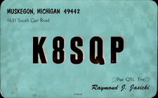 QSL K8SQP Muskegon Michigan to WA7TCW West Palm Beach Florida~mailed 1971 picture