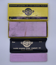 Sharpening Stones Pacific Grinding Wheel Co 1 w/Box & 1 w/Plastic Sleeve VTG picture
