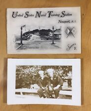 Navy Sailors Photo Postcard 1918 & Printed US Naval Training Station Newport, RI picture